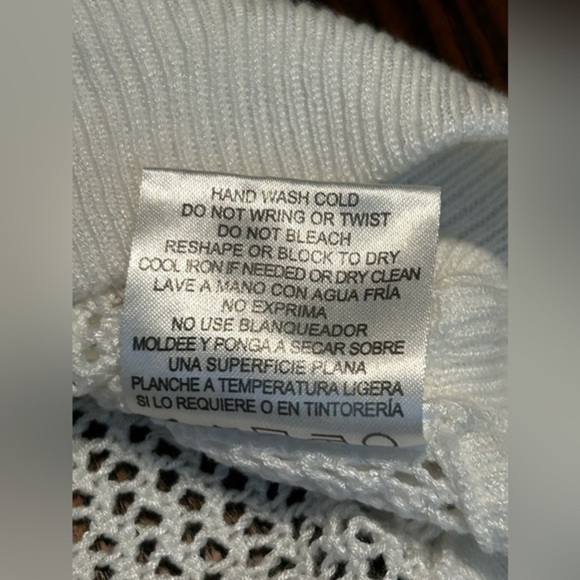 525 America Women's White Open Knit Long Sleeve Pullover Top XL sweater EUC - Picture 7 of 10